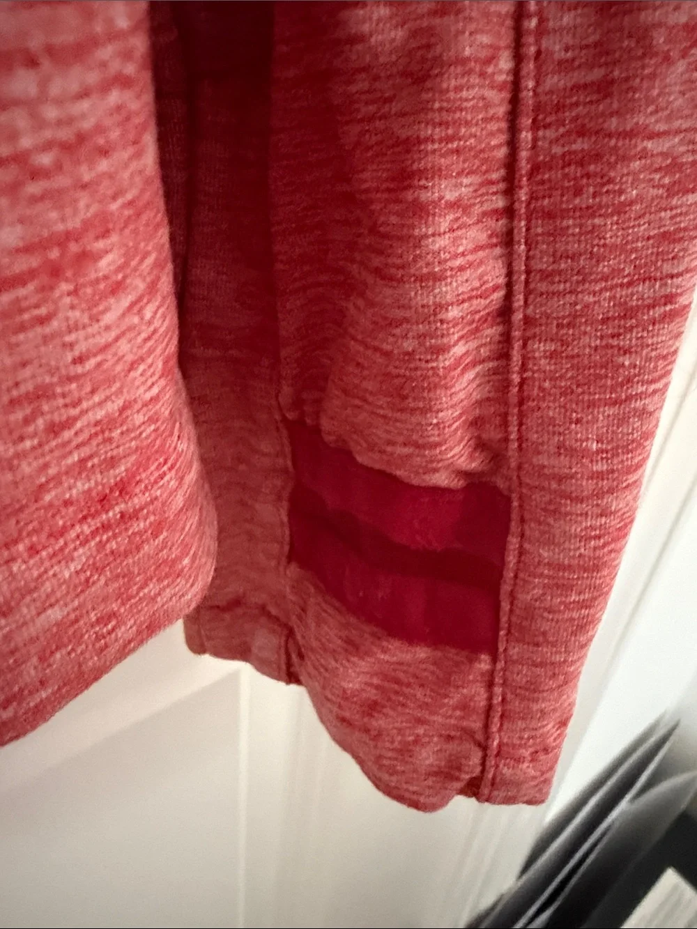 oiselle heathered coral crewneck logo long sleeve top